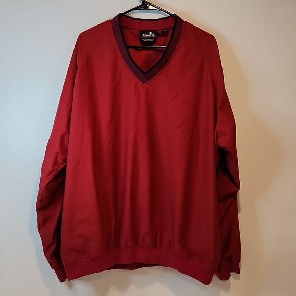Ashworth Golf Weather Systems V-Neck Pullover Size XL Lined Wind Resistant Red - Picture 1 of 12